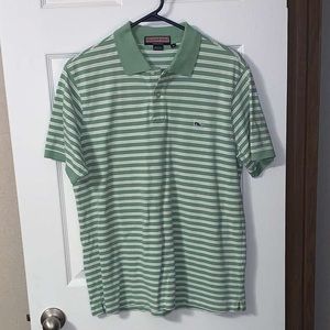 Men’s green striped vineyard vines polo